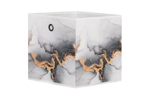 Faltbox - Stoff, Marmor Grau/Gold