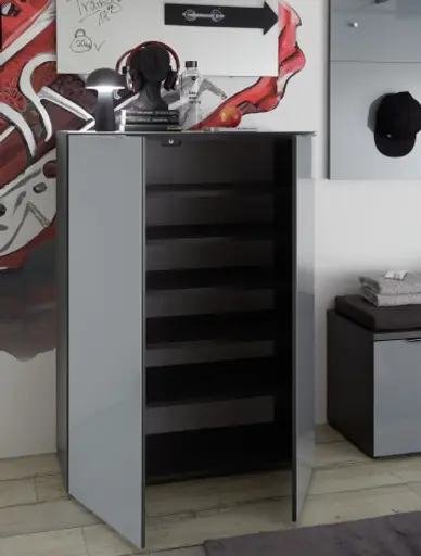 Schuhschrank GILLIAN - B/H/T ca. 88x120x40 cm, Graphit