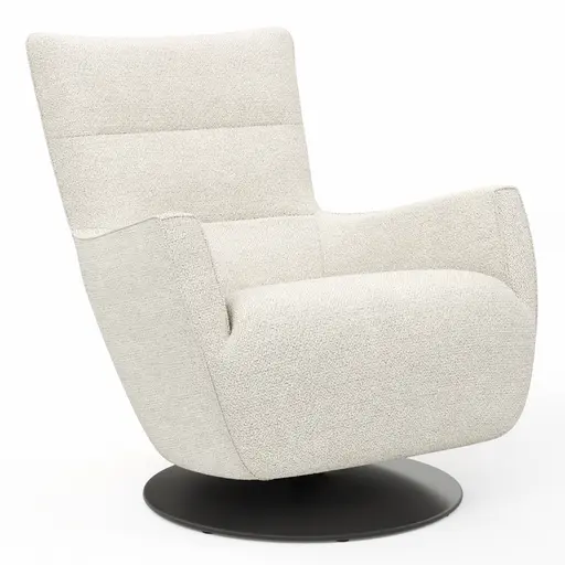 Sessel Lilaia - inkl. Dreh- und Wippfunktion, Stoff, Creme