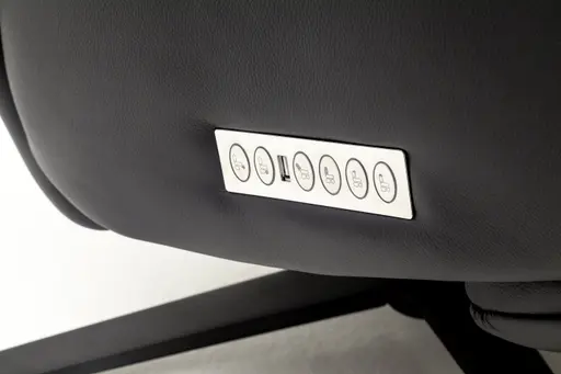 Relaxsessel Rafael - inkl. Relaxfunktion (motorisch), Leder, Schwarz