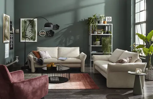 Sofa Gotera -  2,5-Sitzer inkl. Rückenlehne verstellbar, Stoff, Natur