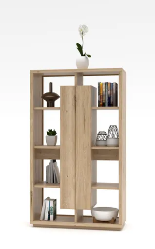 Raumteiler - mit Beleuchtung, Wildeiche massiv