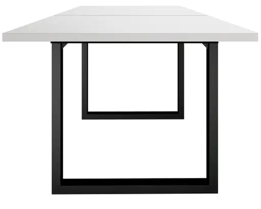 Esstisch - ausziehbar, LB ca. 140x90 cm, Weiß, Schwarz