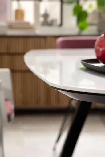 Esstisch Jari - LB ca. 180x95 cm, Keramik, Weiß