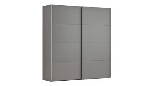 Schwebetürenschrank Viana - B ca. 212 cm, Lack, Steingrau