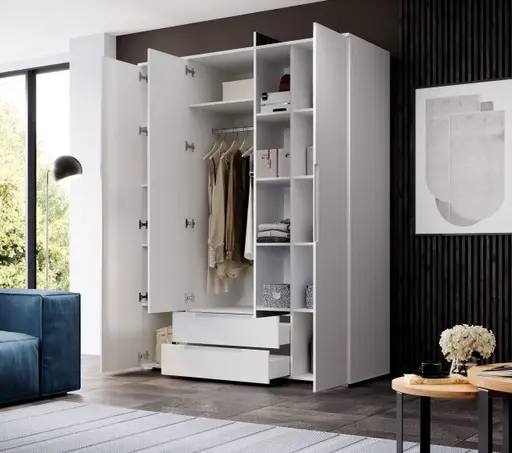 Kleiderschrank- B ca. 160 cm, Weiß