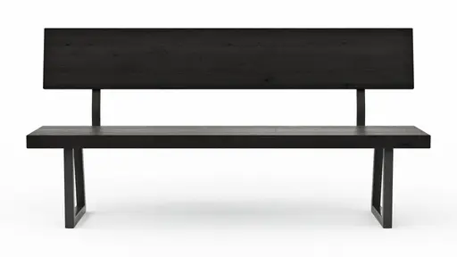 Holzbank Clifton - mit Rückenlehne, Breite ca. 180cm, Zerreiche massiv, smoked