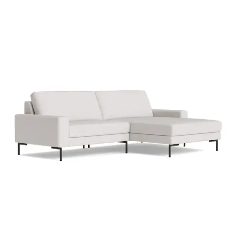 Ecksofa Enna - 1,75-Sitzer, Longchair rechts, Stoff, Offwhite