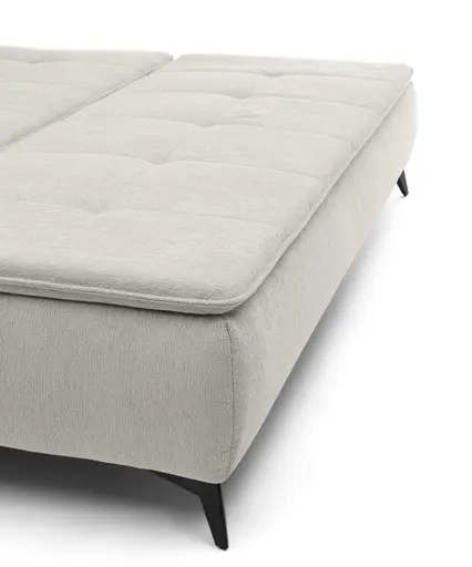 Sofa JANIN - 2-Sitzer, Schlaffunktion mit Bettkasten, Stoff, Beige