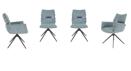 Armlehnstuhl MARJA - drehbar, Stoff, Türkis