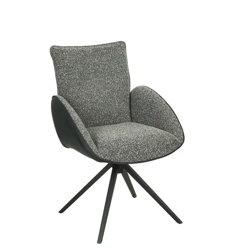 Armlehnstuhl MAURA - drehbar, Stoff, Anthrazit