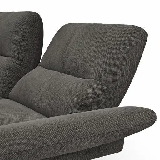 Ecksofa  Alexander -  Longchair links mit 3-Sitzer inkl. Kopfstütze/Armlehne verstellbar, Stoff, Taupe