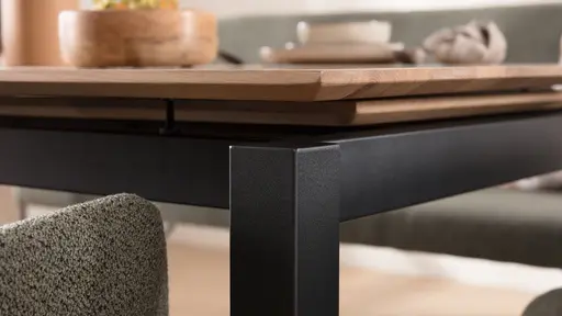 Esstisch Rushmore - ausziehbar, LB ca. 180x100 cm, Eiche massiv, bianco geölt