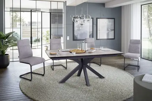 Esstisch MELANIA - ausziehbar, LB ca. 180x95, Keramik, Braun