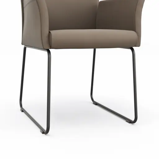 Armlehnstuhl Florea - Leder, Kitt