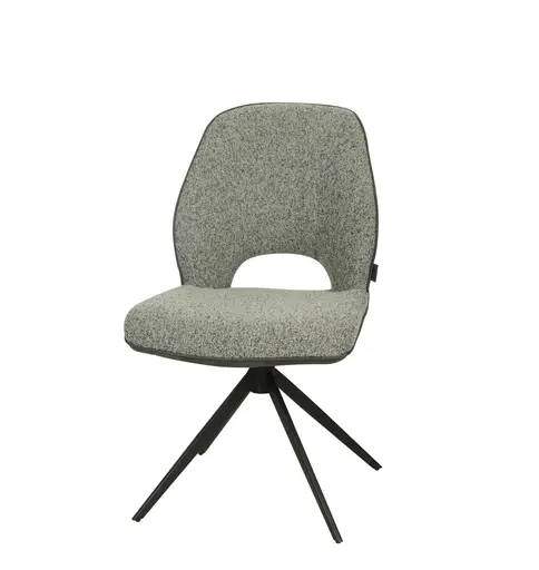 Stuhl MAILE - drehbar, Stoff, Grau, Anthrazit