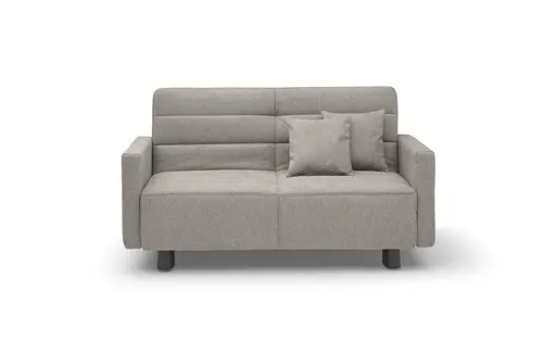 Funktionssofa EASY Optik D - 2-Sitzer, 140 cm inkl. Schlaffunktion, Stoff, Grau