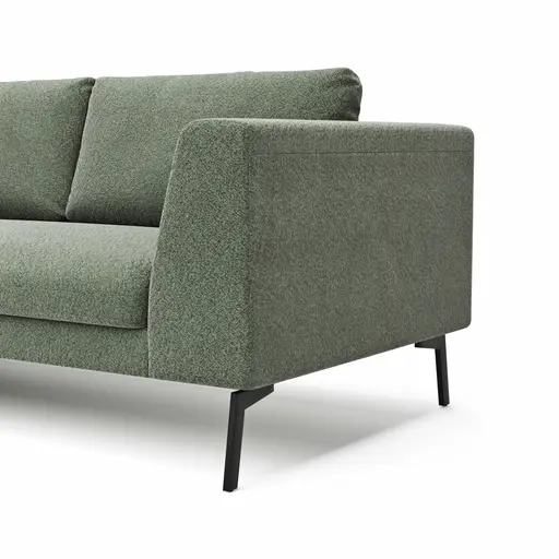 Ecksofa Helmi - Longchair links, 2,5-Sitzer, Stoff, Eukalyptus