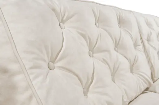Ecksofa  - Sofa 2-Sitzer mit Longchair rechts, Schlaffunktion mit Bettkasten, Stoff, Creme