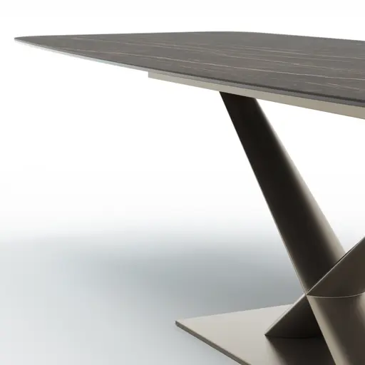 Esstisch Savona - LB ca. 280x100 cm, Fix, Keramik, Schwarz, Bootsform