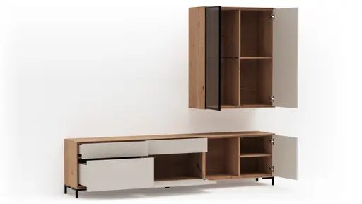 Wohnwand Medio - Melamin, Sand