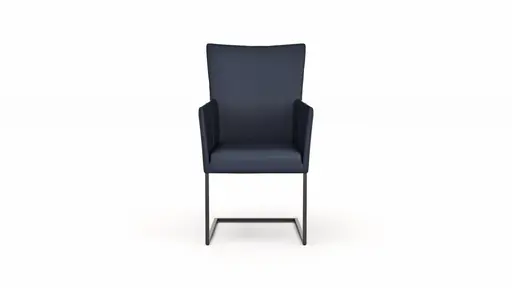 Freischwinger Penthouse - Leder, Dunkelblau, mit Armlehnen