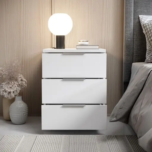 Nachtkommode- B  ca. 46 cm, Weiß