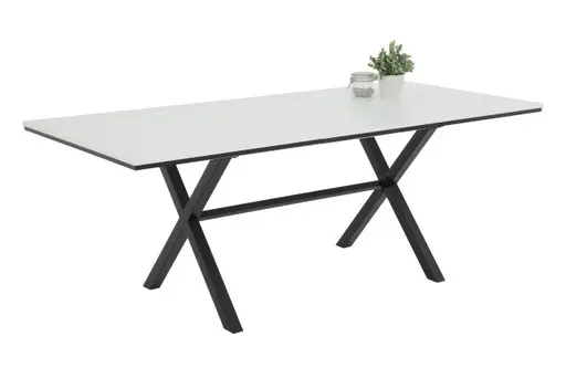 Esstisch - ausziehbar, LB ca. 160x90 cm, Weiß, Schwarz