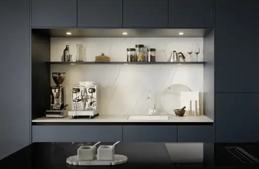 Inselküche 51.230 CO 1V3 525, Rillenoptik Eiche dunkel