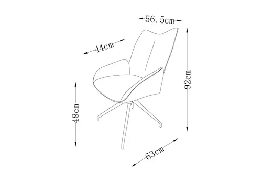 Stuhl MAUREEN - drehbar, Stoff, Creme