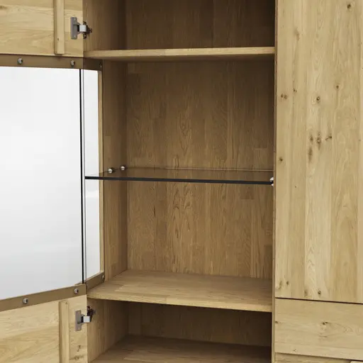 Vitrine Amora - Wildeiche massiv bianco