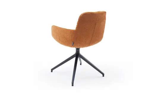 Armlehnstuhl Pelle - Stoff, Kupfer, Schwarzgrau