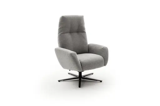 Einzelsessel Terni - Relaxfunktion, Sternfuss, Stoff, Hellblau