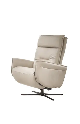 TV-Sessel Lima - Größe M, Relaxfunktion, Leder, Perlmutt