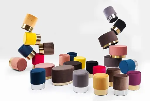 Hocker- Stoff, Schwarz