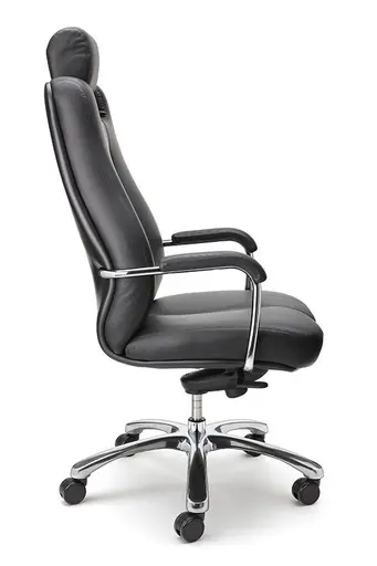 Chefdrehsessel - mit Armlehne, Softleder, Schwarz