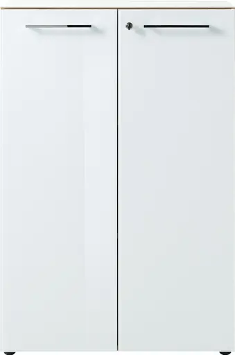 Aktenschrank GWEN - B ca. 80 cm, Eiche Nachbildung, Weiß