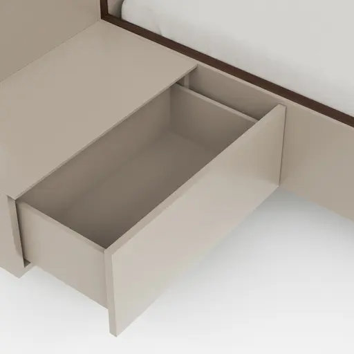 Bettanlage Matera - Liegefläche ca. 180x200 cm, Lack, Muschelgrau, Wildeiche, Coffee