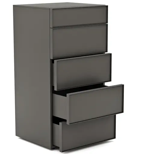 Kommode Loretto - BHT ca. 60x115x53 cm, Lack matt, Anthrazit