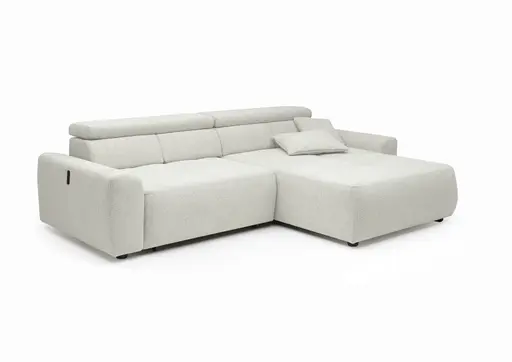 Ecksofa JYTTE - Sofa 2-sitzig mit Longchair rechts, Stoff, Beige