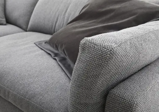 Ecksofa Aprino 3 - Ecke links mit 2,5-Sitzer, Stoff, Grau