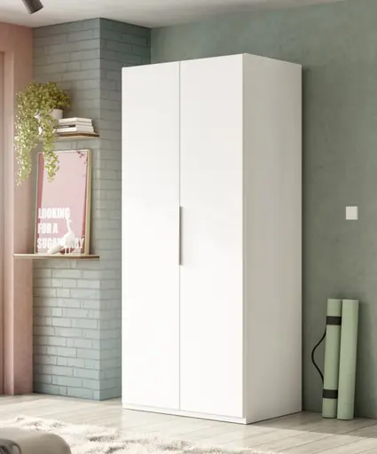 Drehtürenschrank- B ca. 100 cm, Weiß