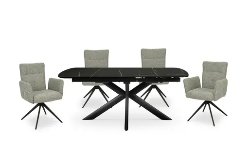 Stuhl MYLENE - drehbar, Stoff, Schlamm