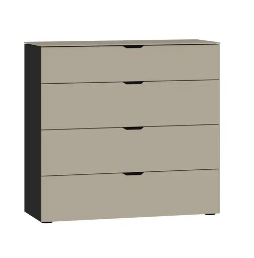 Kommode JOIN IT- Glas, Hellbraun, Matt, Schwarz