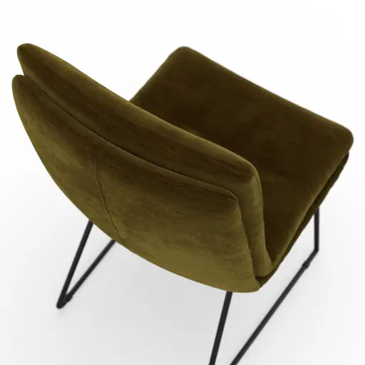 Stuhl Jukka - Kufe, Stoff, Khaki