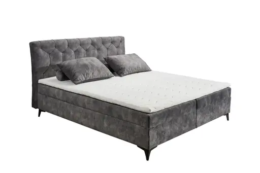 Boxbett - Liegefläche ca. 180x200 cm, Stoff, Anthrazit