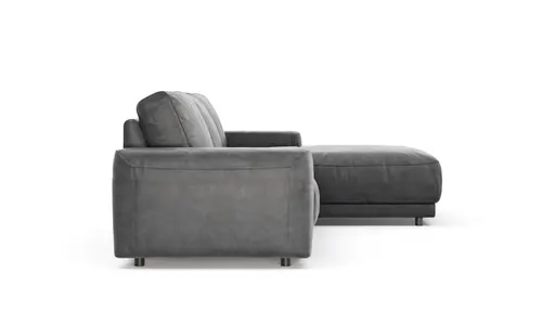 Ecksofa Balok - 2,5-Sitzer mit Longchair groß rechts, Stoff, Anthrazit