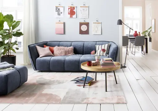 Hocker Hedda - Stoff, Dunkelblau