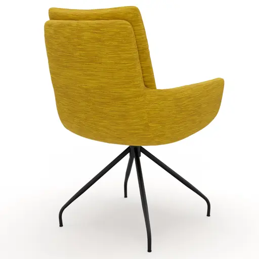 Armlehnstuhl Jukka - drehbar, Stoff, Goldfarben, Stativ