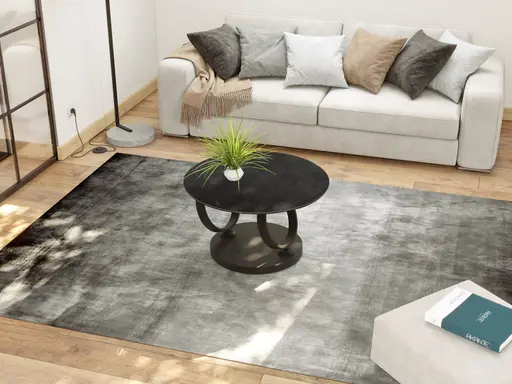 Couchtisch - Platten drehbar, LBH 75/130x75x41,5 cm, Keramik, Titan